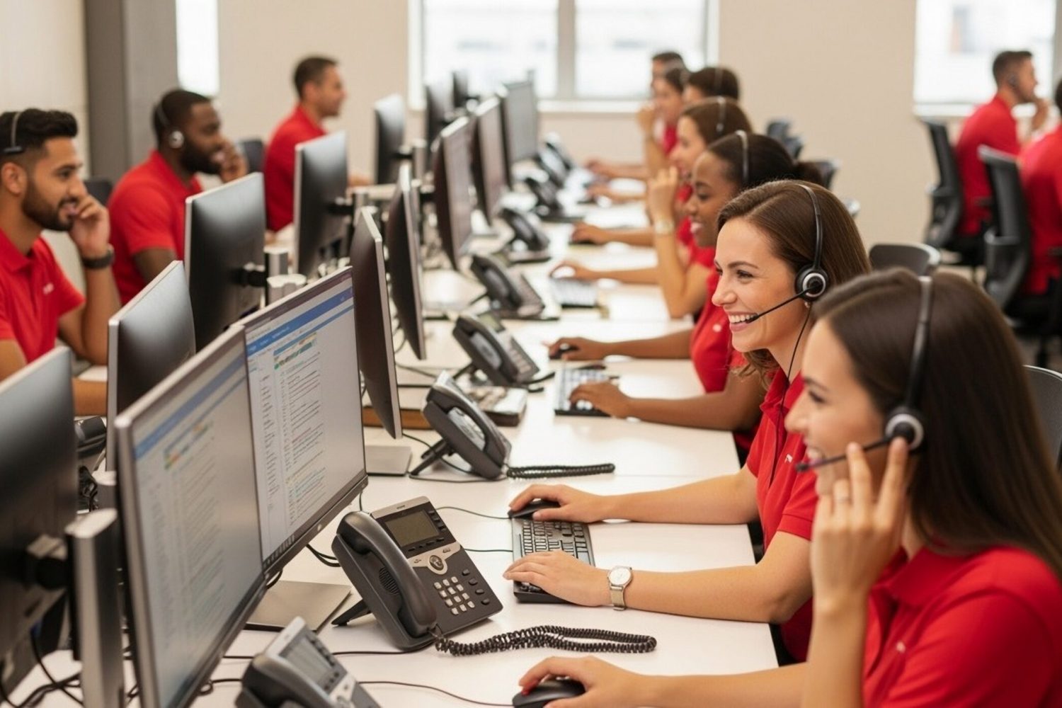 A,Modern,,Medium-sized,Call,Center,With,Both,Male,And,Female